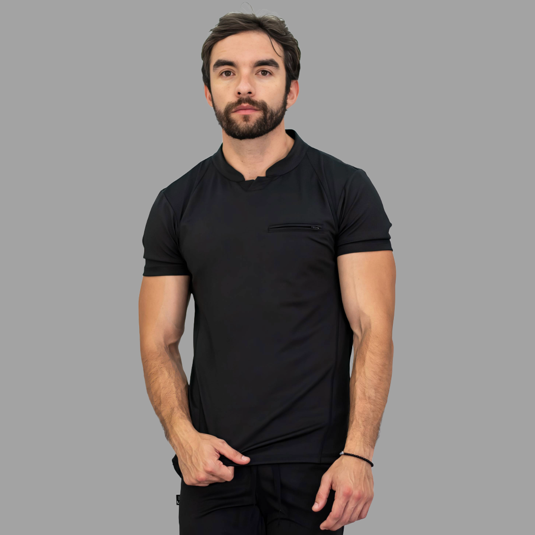 Men's Top 910 Black Super Stretch, Scrubs 910