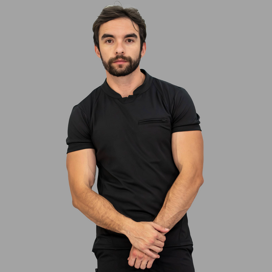 Men's Top 910 Black Super Stretch, Scrubs 910