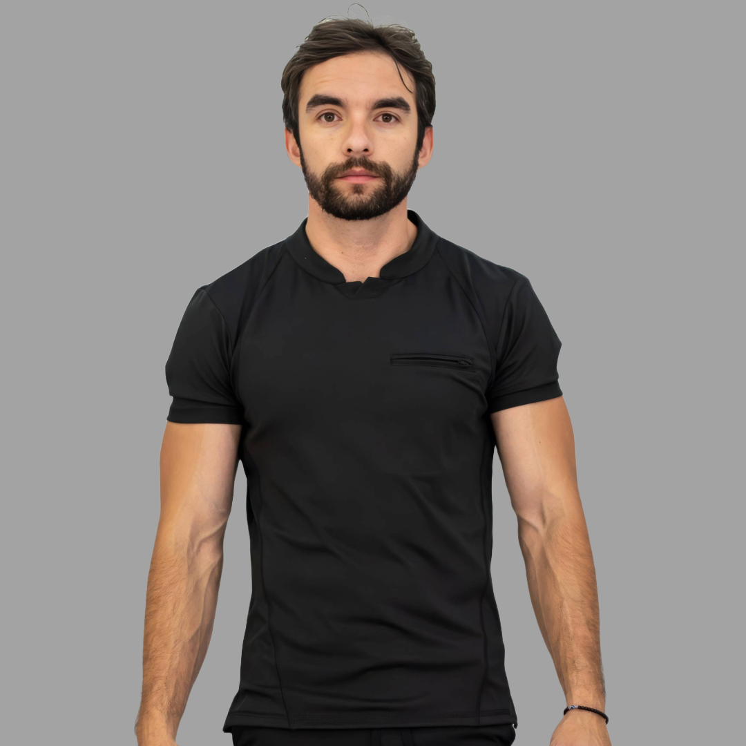 Men's Top 910 Black Super Stretch, Scrubs 910