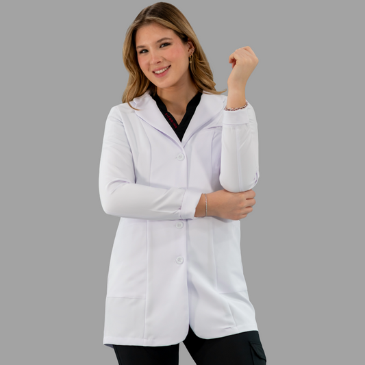 Contoured Fit Pure White Waterproof Women's Lab Coat