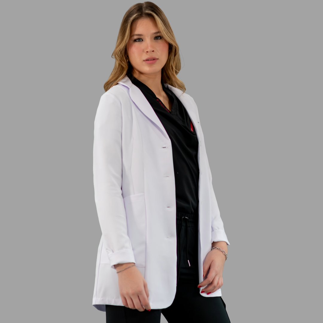 Contoured Fit Pure White Waterproof Women's Lab Coat