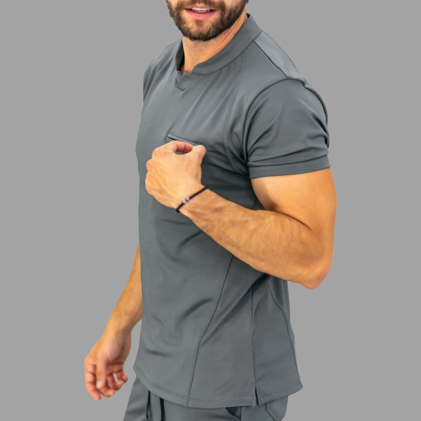 Men's Top 910 Medium Gray Super Stretch, Scrubs 910