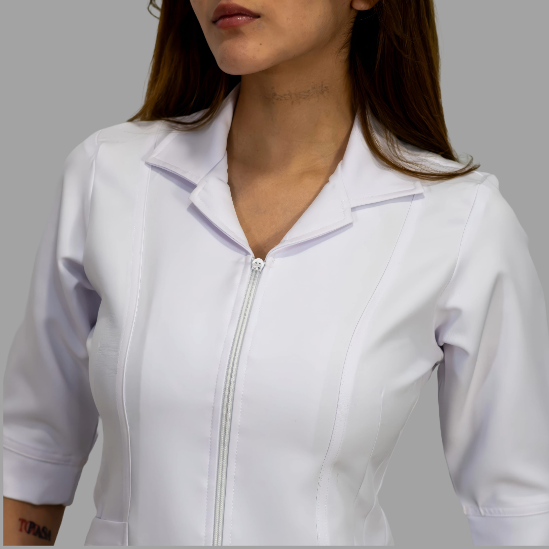 Women's 3/4 Sleeve Pure White Top