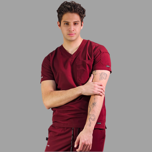 Men’s Scrub Top style 300 Burgundy