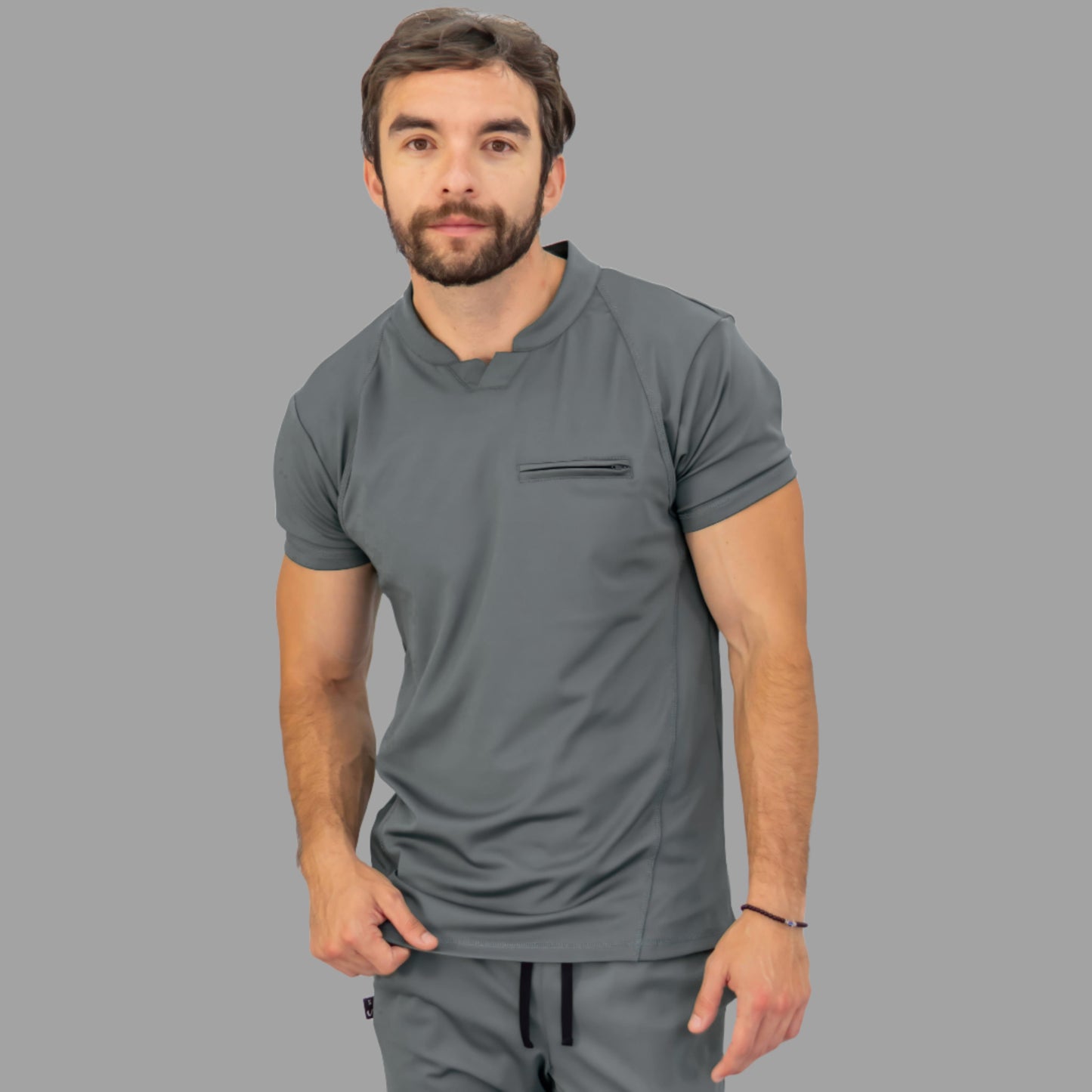 Men's Top 910 Medium Gray Super Stretch, Scrubs 910