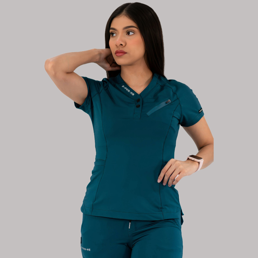Women’s Top 905 Caribbean Blue, Super Stretch Scrubs