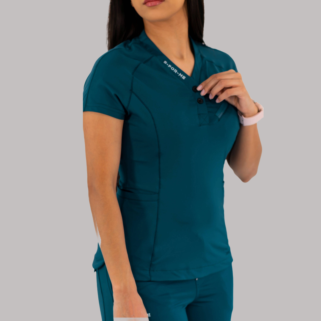 Women’s Top 905 Caribbean Blue, Super Stretch Scrubs