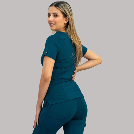 Women's Corsair Blue Scrub Top | Super Stretch 4-Way | Style 901