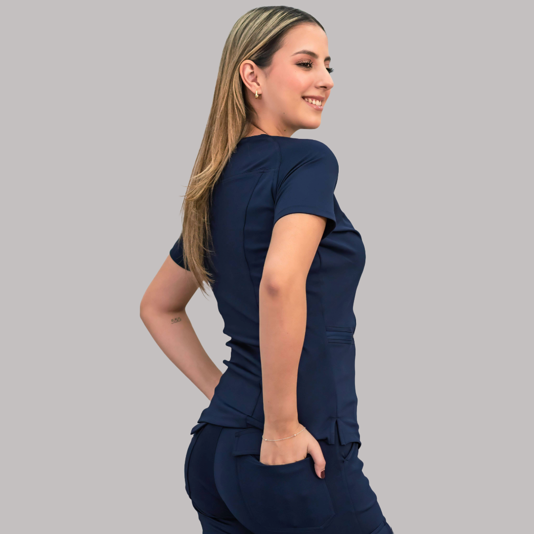 Women's Top 901 Navy Blue, Super Stretch Scrubs