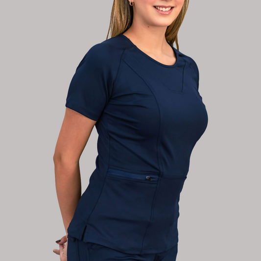 Women's Top 901 Navy Blue, Super Stretch Scrubs