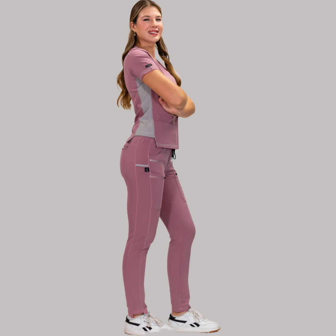 Women’s Waterproof Rosewood/Pearl Gray Top, Scrubs style 300