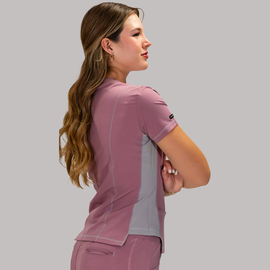 Women’s Waterproof Rosewood/Pearl Gray Top, Scrubs style 300