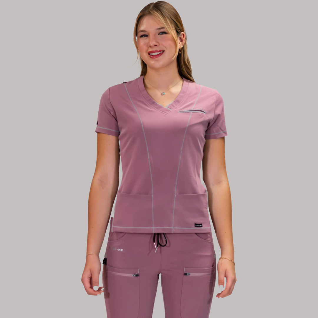 Women’s Waterproof Rosewood/Pearl Gray Top, Scrubs style 300