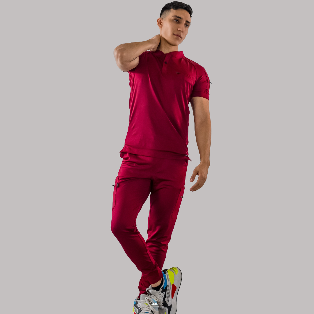 Men's Top 901 Burgundy Super Stretch, Scrubs 901