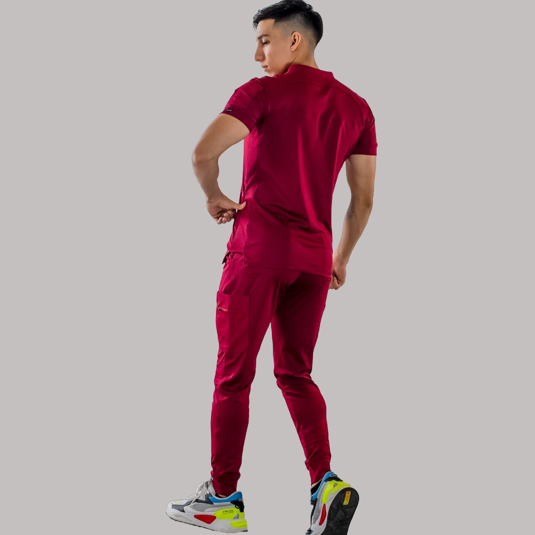 Men's Top 901 Burgundy Super Stretch, Scrubs 901
