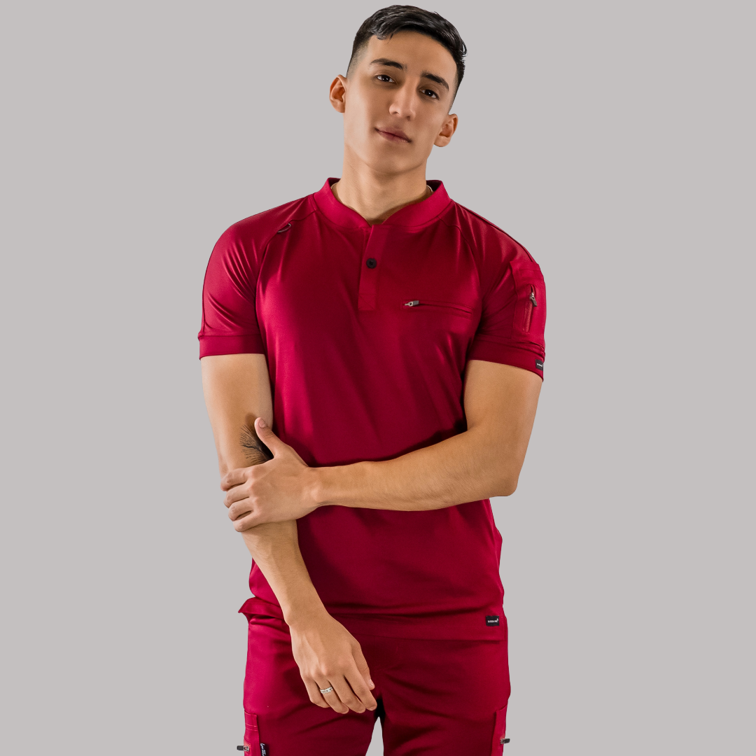 Men's Top 901 Burgundy Super Stretch, Scrubs 901