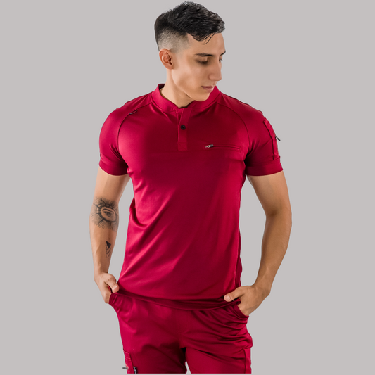 Men's Top 901 Burgundy Super Stretch, Scrubs 901