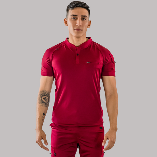 Men's Top 901 Burgundy Super Stretch, Scrubs 901