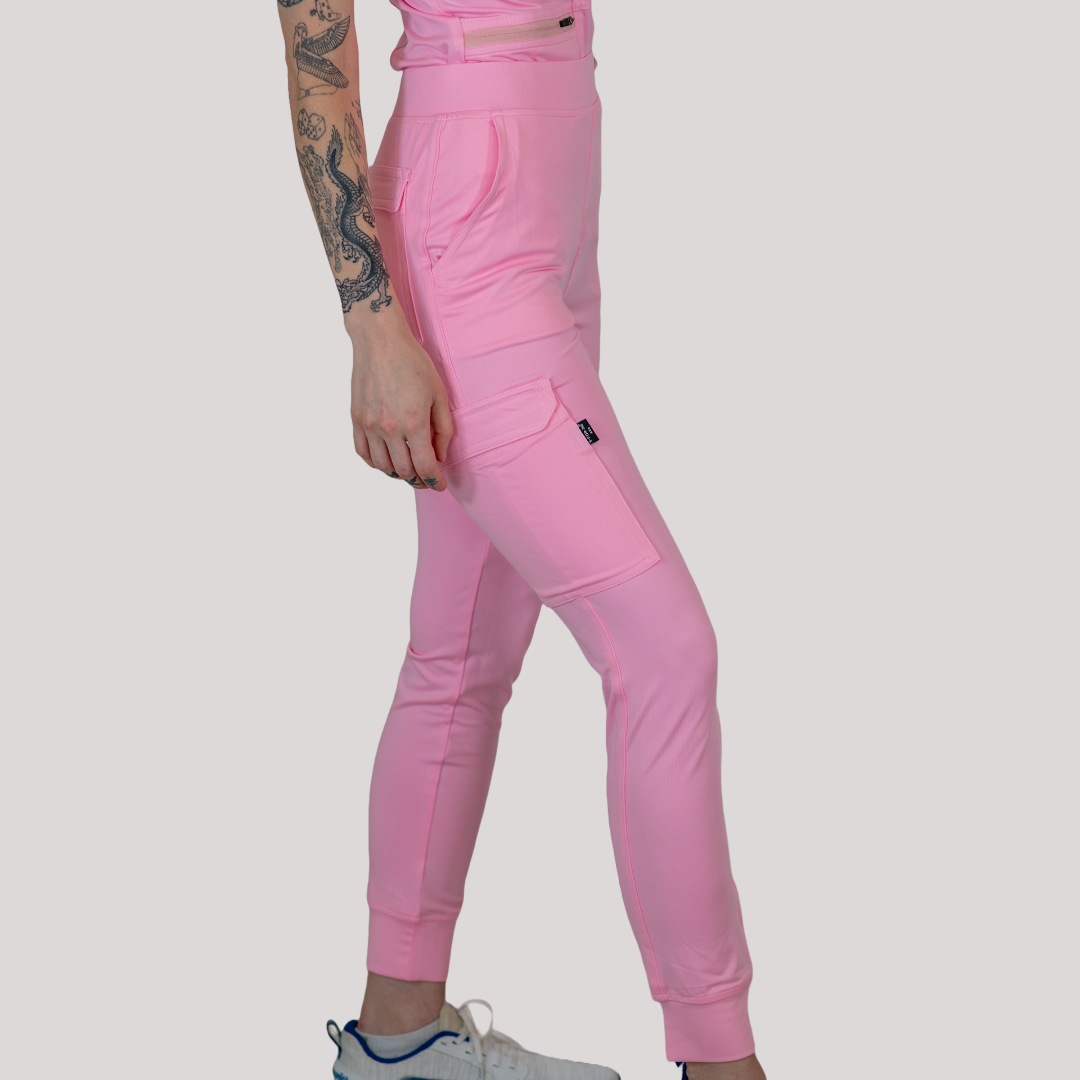 Women's Scrubs Jogger Pants 901 Pale Pink, Super Stretch Scrubs