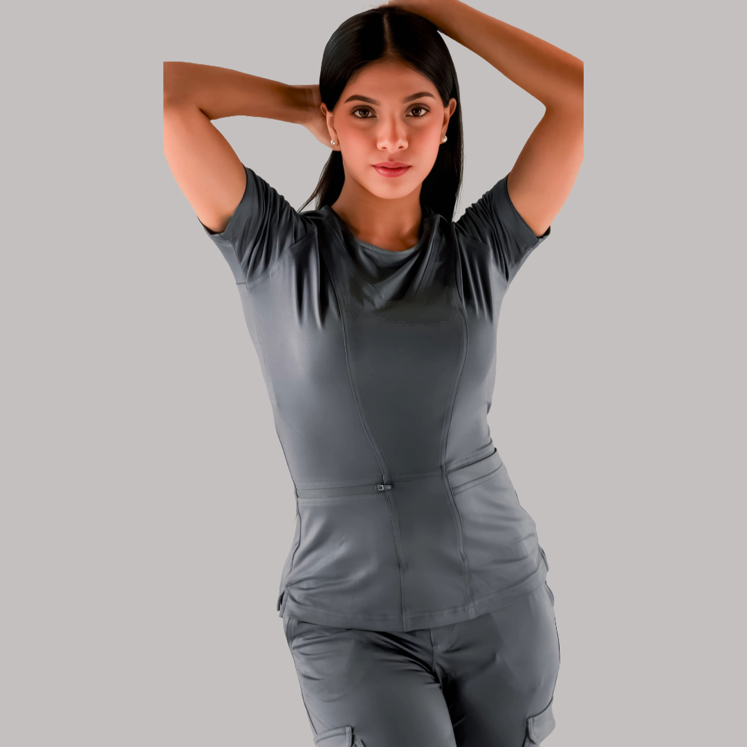 Women's Top 901 Oxford Gray, Super Stretch Scrubs