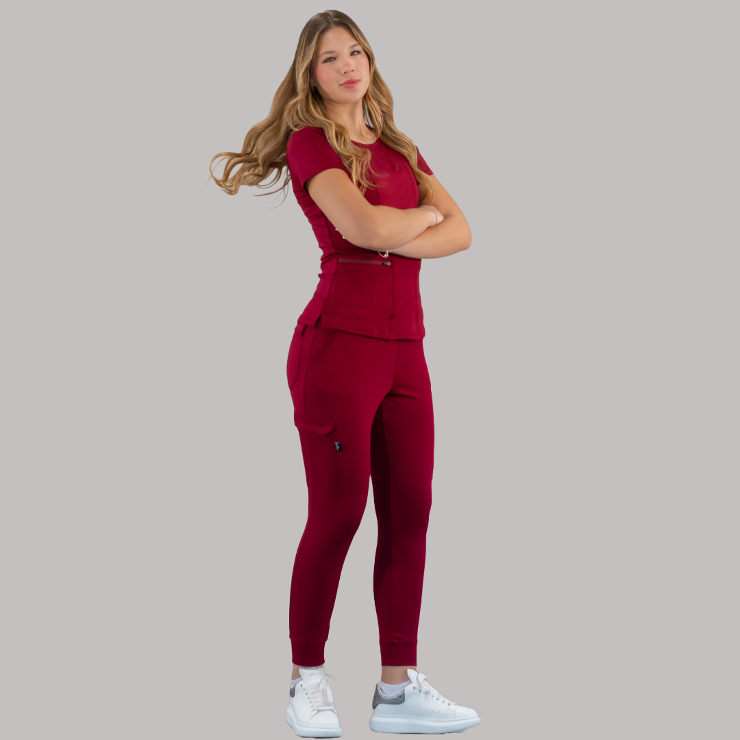 Women's Top 901 Burgundy, Super Stretch Scrubs