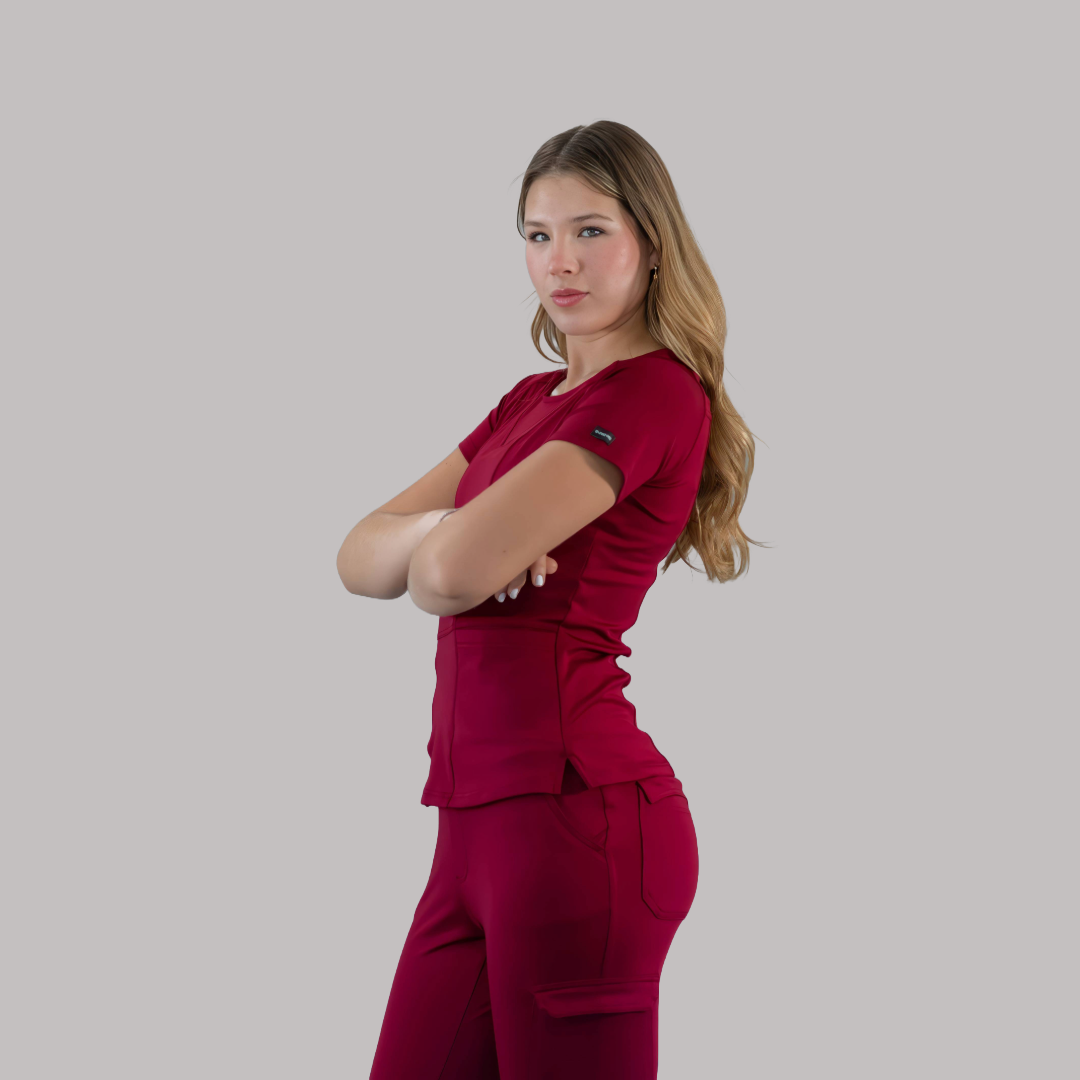 Women's Top 901 Burgundy, Super Stretch Scrubs