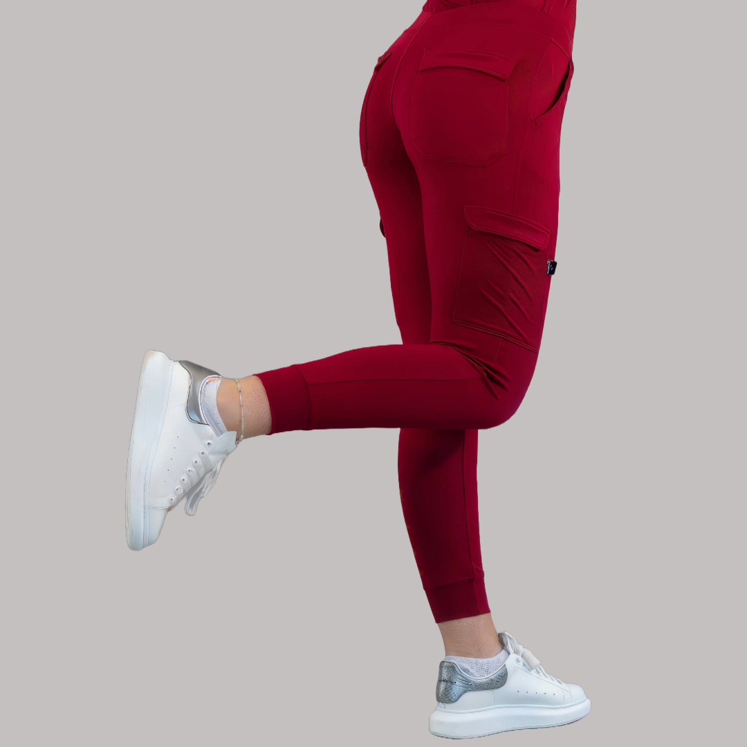 Women's Jogger Pants 901 Burgundy, Super Stretch Scrubs