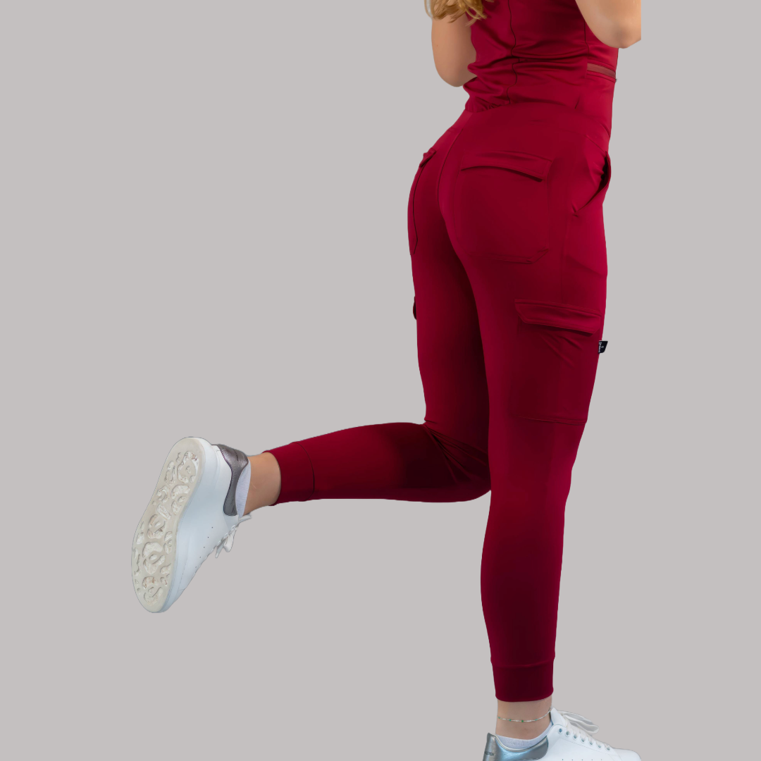 Women's Jogger Pants 901 Burgundy, Super Stretch Scrubs