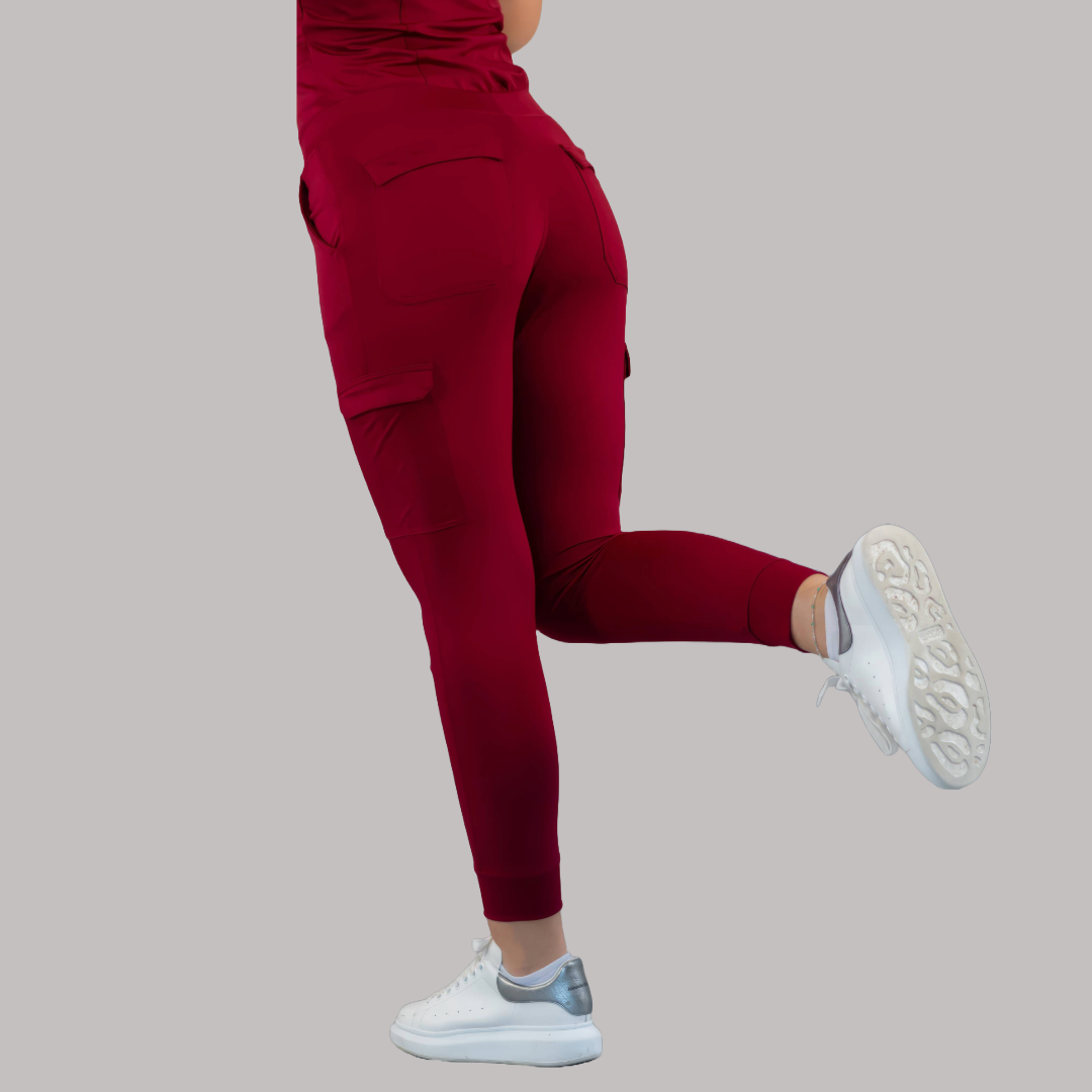 Women's Jogger Pants 901 Burgundy, Super Stretch Scrubs