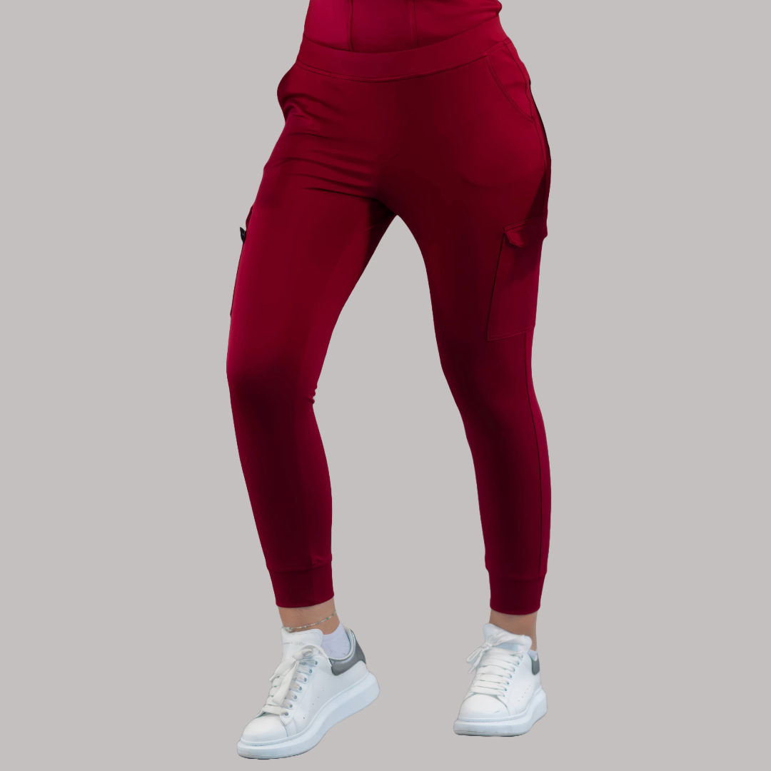 Women's Jogger Pants 901 Burgundy, Super Stretch Scrubs