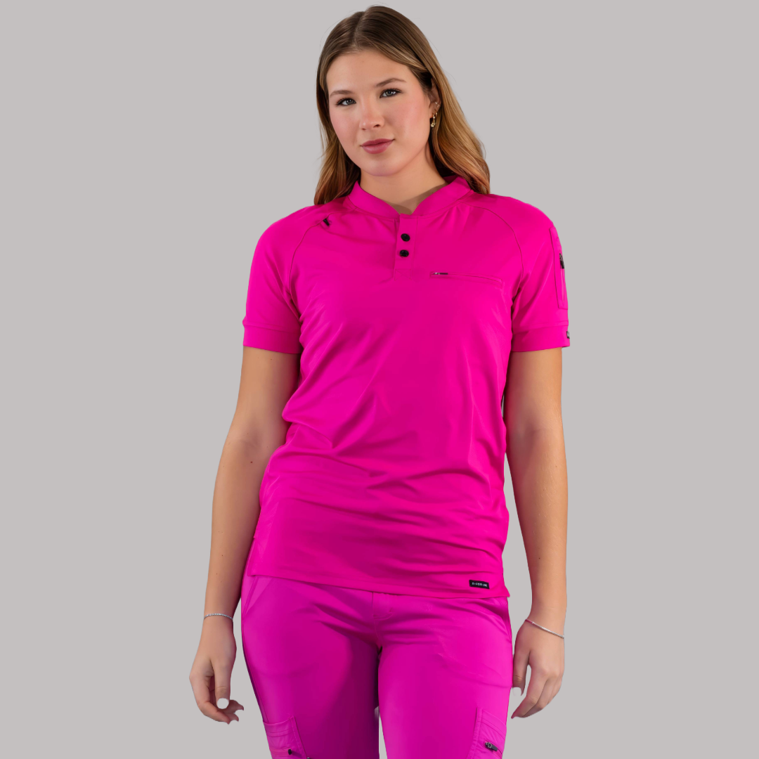Unisex Relaxed Unisex Top 901 Fuchsia, Super Stretch Scrubs