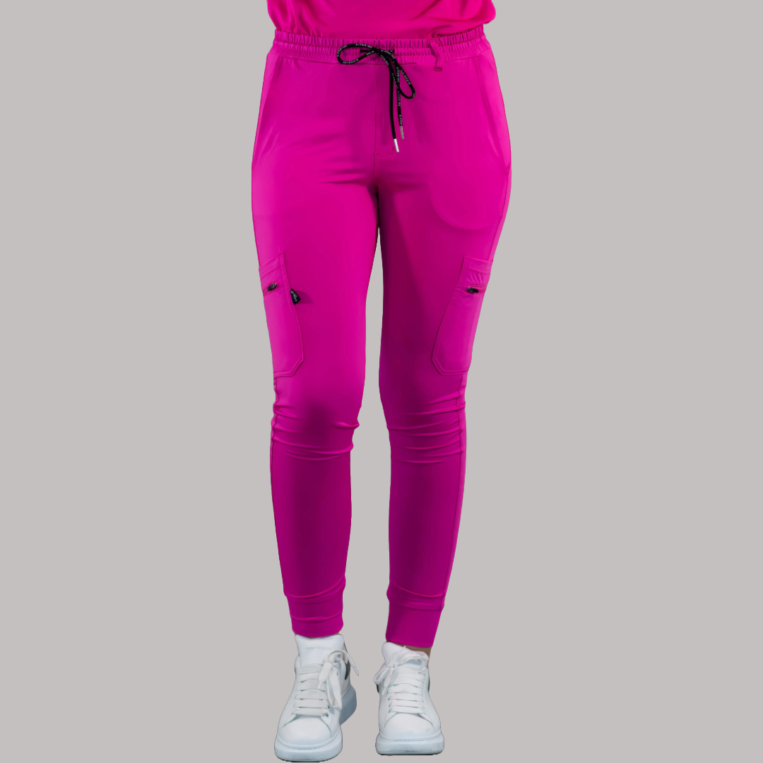 Unisex Relaxed Unisex Jogger 901 Hot Pink, Super Stretch Scrubs