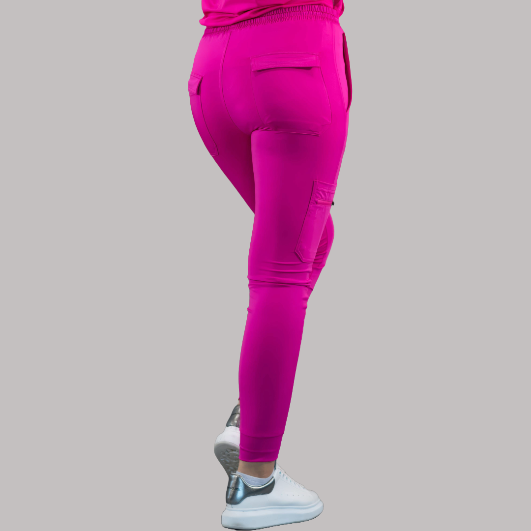 Unisex Relaxed Unisex Jogger 901 Hot Pink, Super Stretch Scrubs