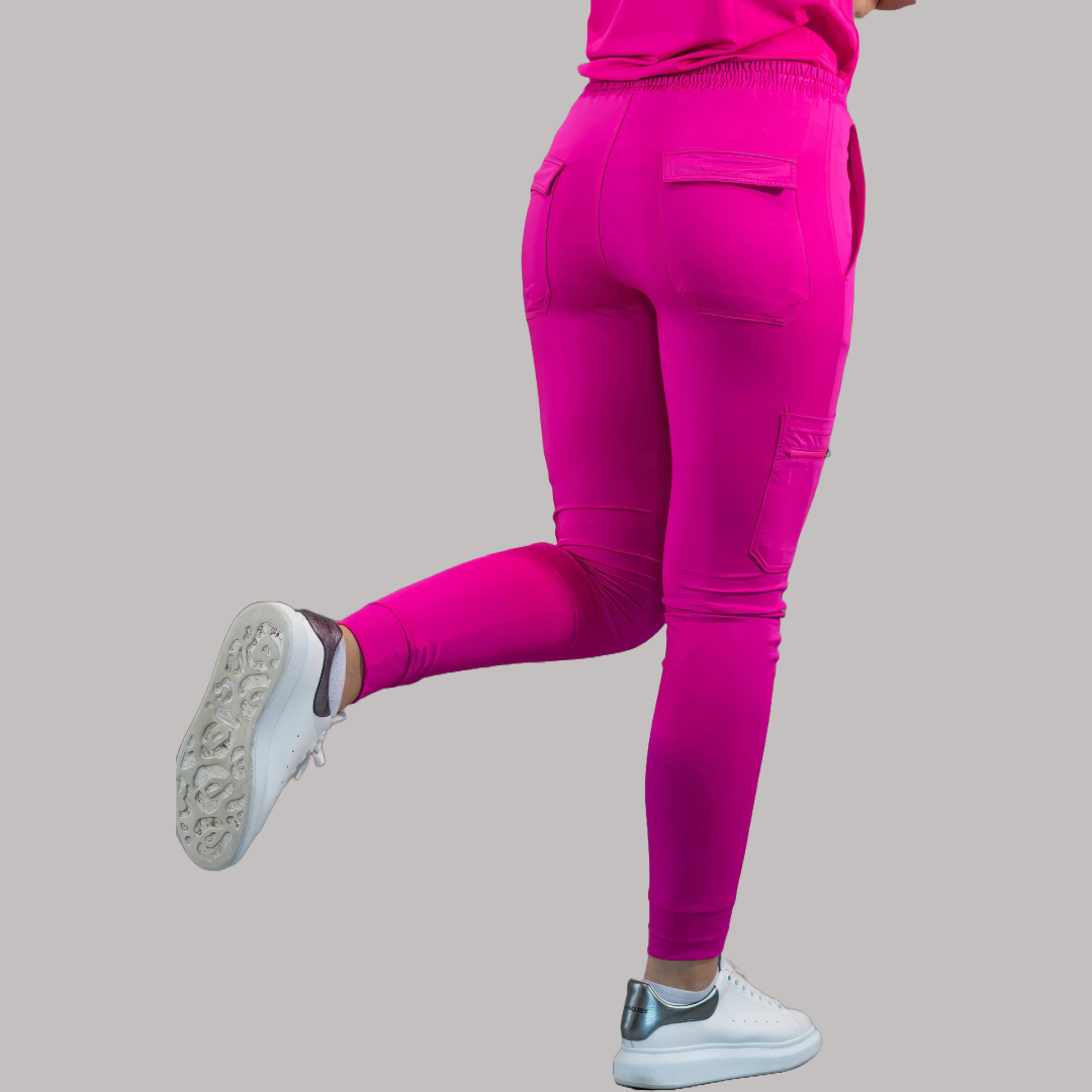Unisex Relaxed Unisex Jogger 901 Hot Pink, Super Stretch Scrubs