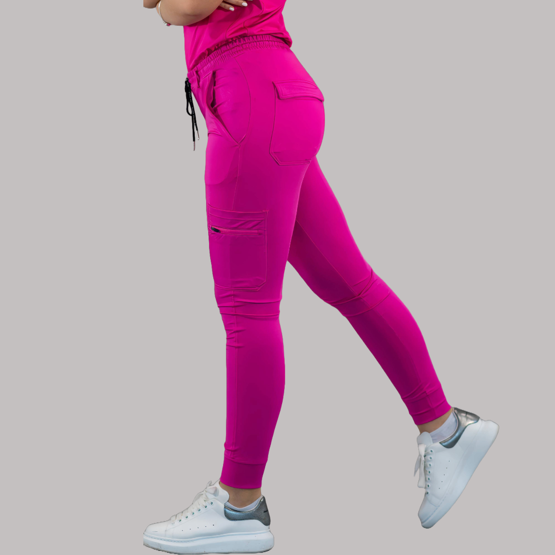 Unisex Relaxed Unisex Jogger 901 Hot Pink, Super Stretch Scrubs