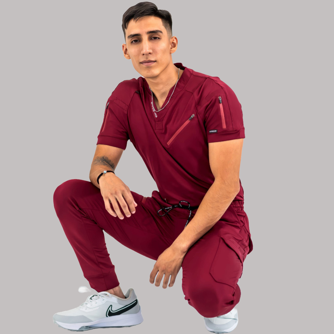 Men's Jogger 905 Burgundy, Scrubs Super Stretch