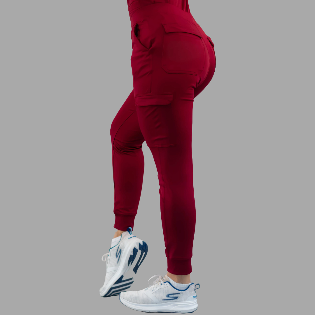 Women's Jogger Pants 901 Burgundy, Super Stretch Scrubs