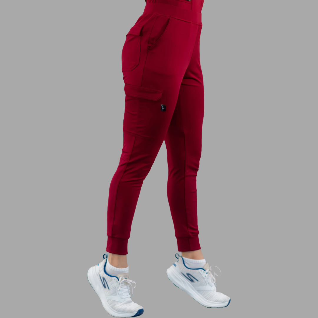 Women's Jogger Pants 901 Burgundy, Super Stretch Scrubs