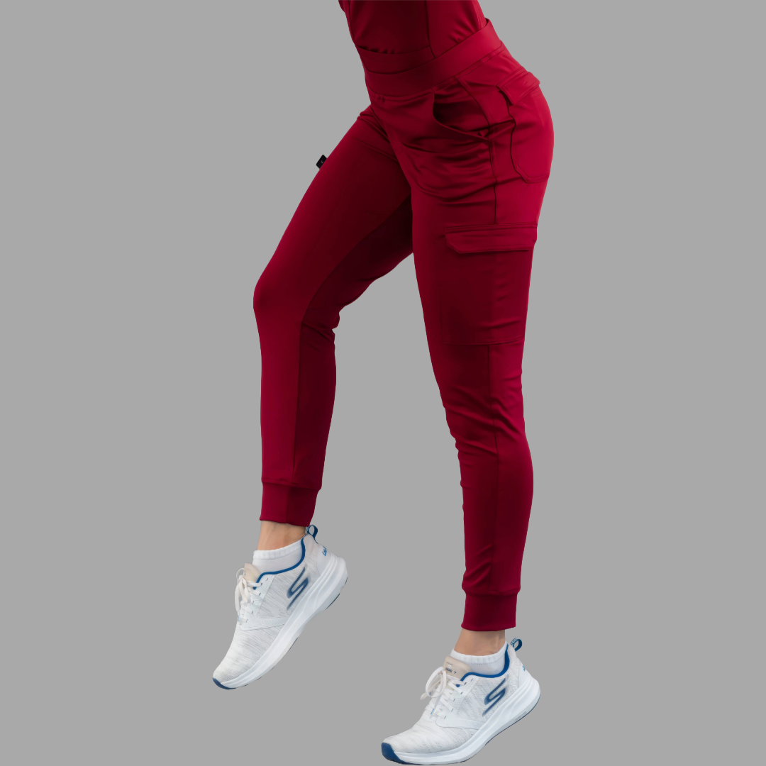 Women's Jogger Pants 901 Burgundy, Super Stretch Scrubs