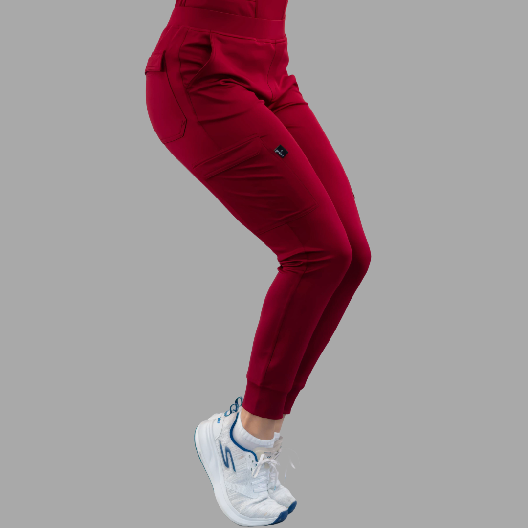 Women's Jogger Pants 901 Burgundy, Super Stretch Scrubs