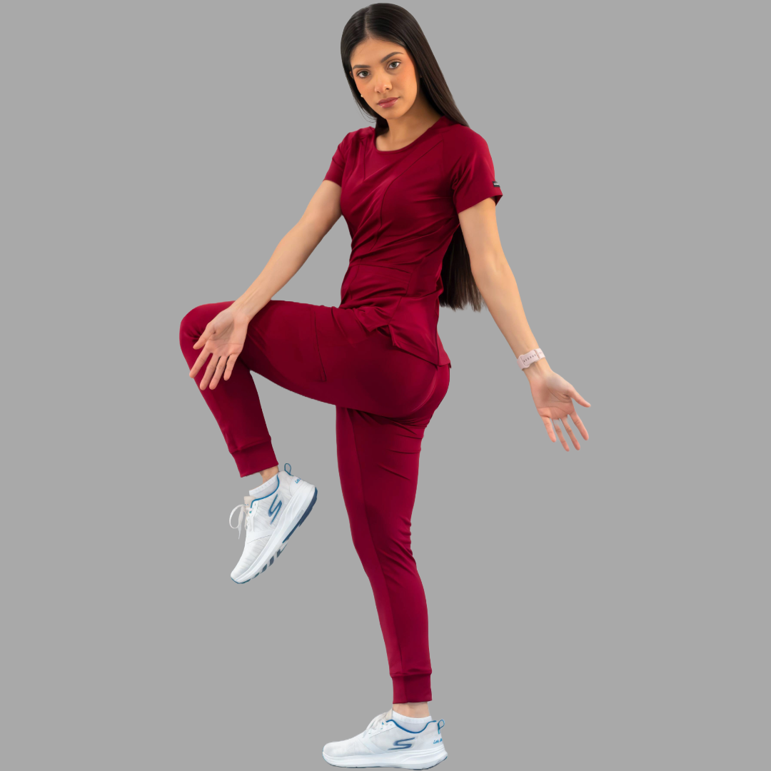 Women's Jogger Pants 901 Burgundy, Super Stretch Scrubs