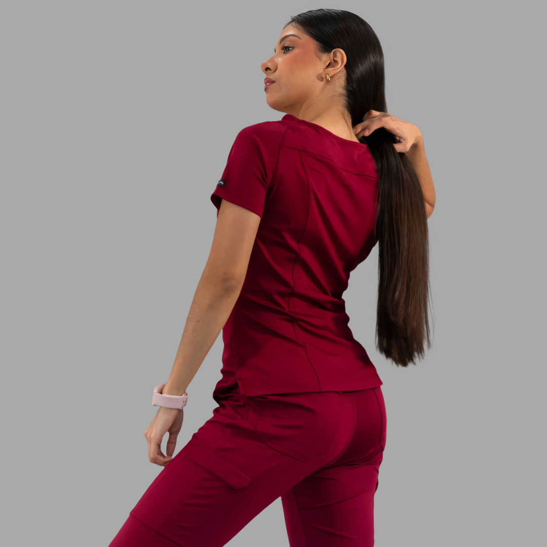 Women's Top 901 Burgundy, Super Stretch Scrubs