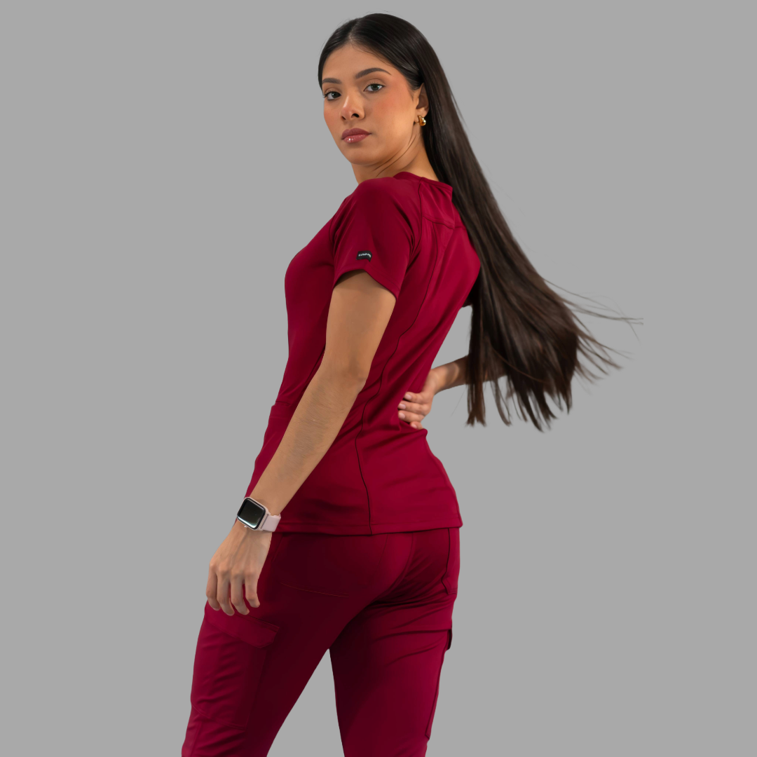 Women's Top 901 Burgundy, Super Stretch Scrubs