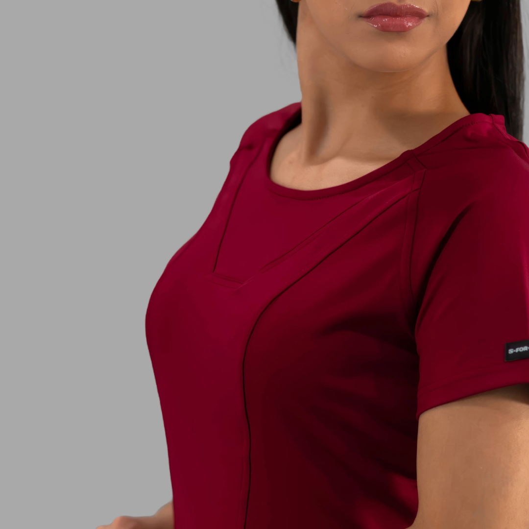 Women's Top 901 Burgundy, Super Stretch Scrubs
