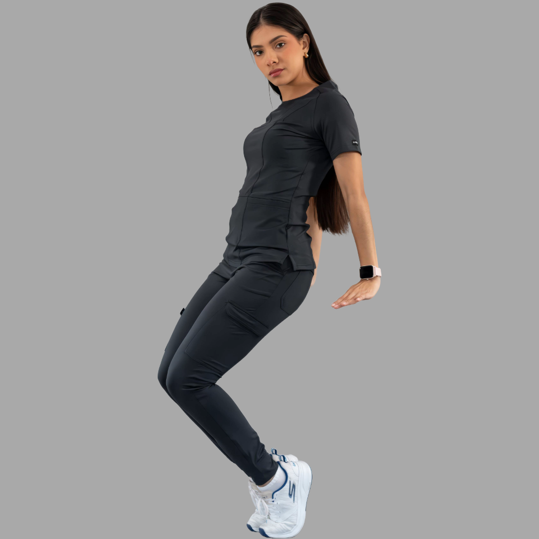 Women's Top 901 Black, Super Stretch Scrubs
