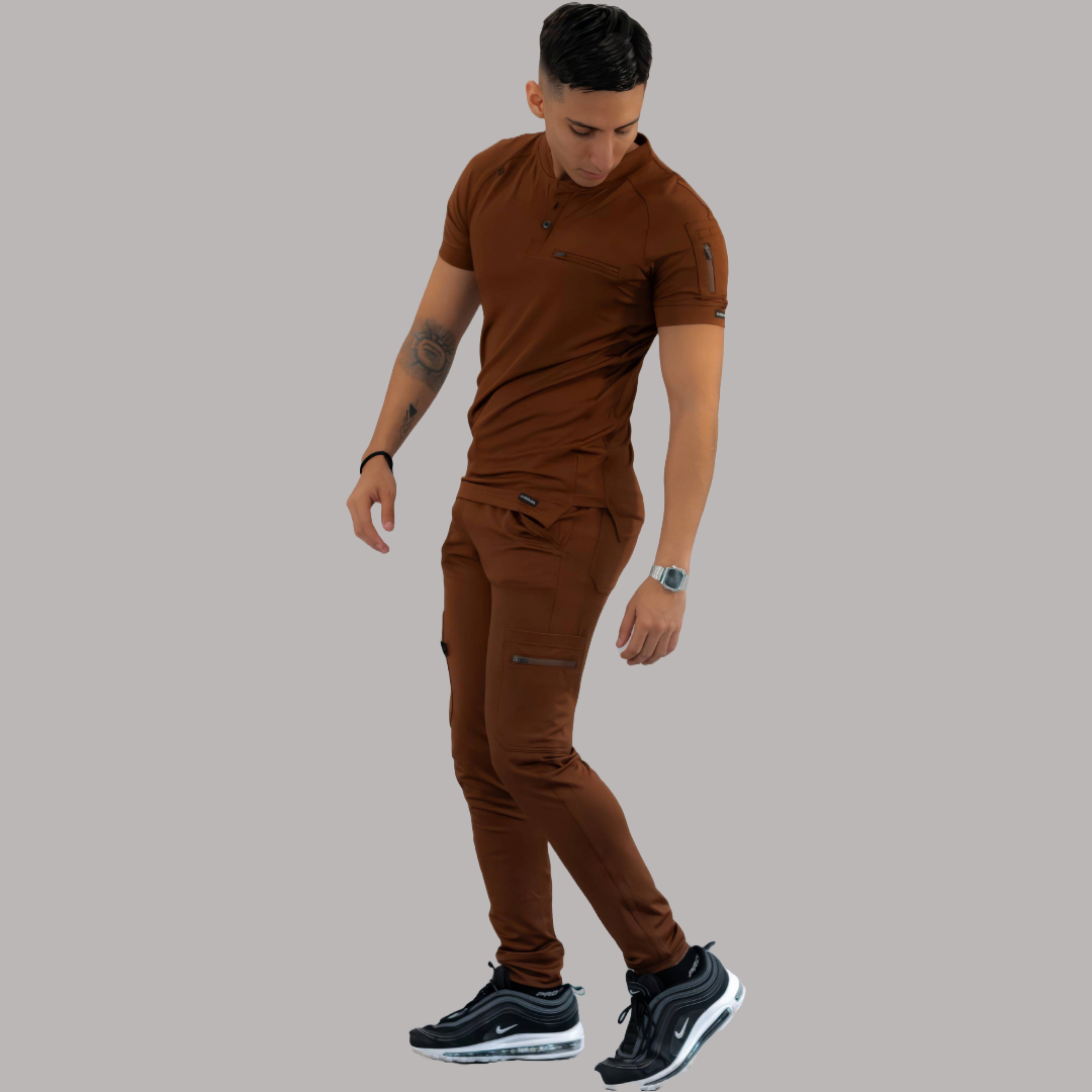 Men's Top 901 Brown Super Stretch, Scrubs 901