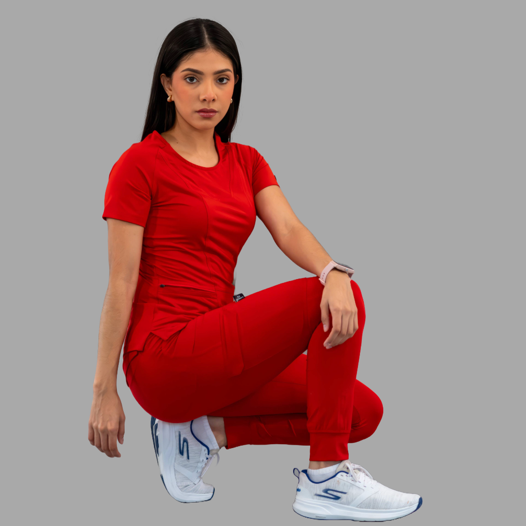 Women's Top 901 Red, Super Stretch Scrubs