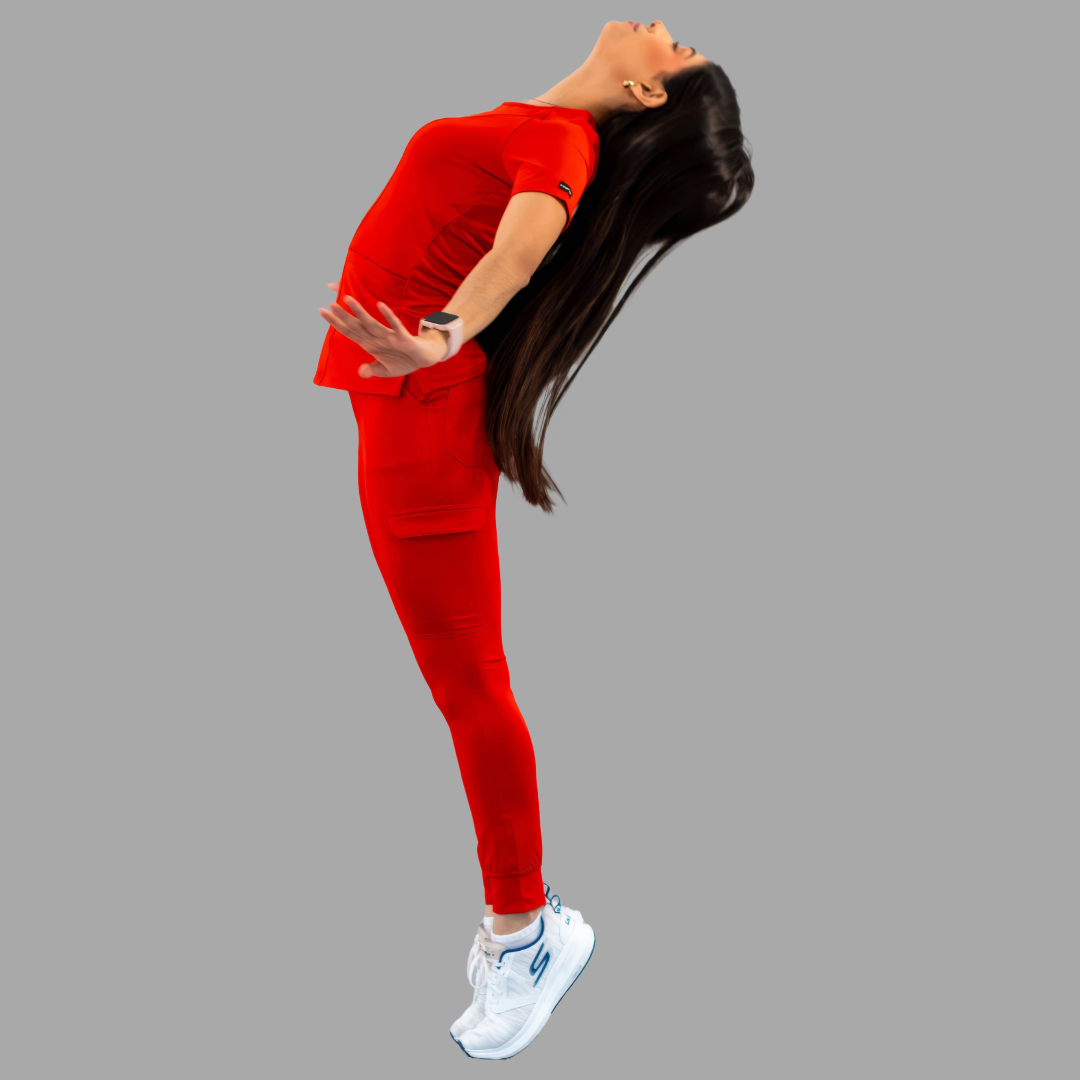 Women's Top 901 Red, Super Stretch Scrubs