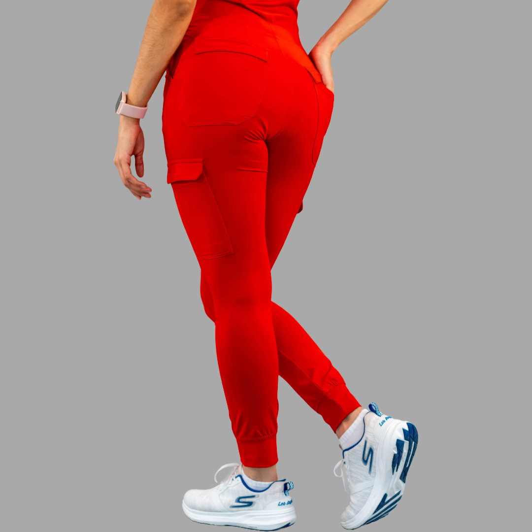 Women's Joggers Pants 901 Red, Super Stretch Scrubs