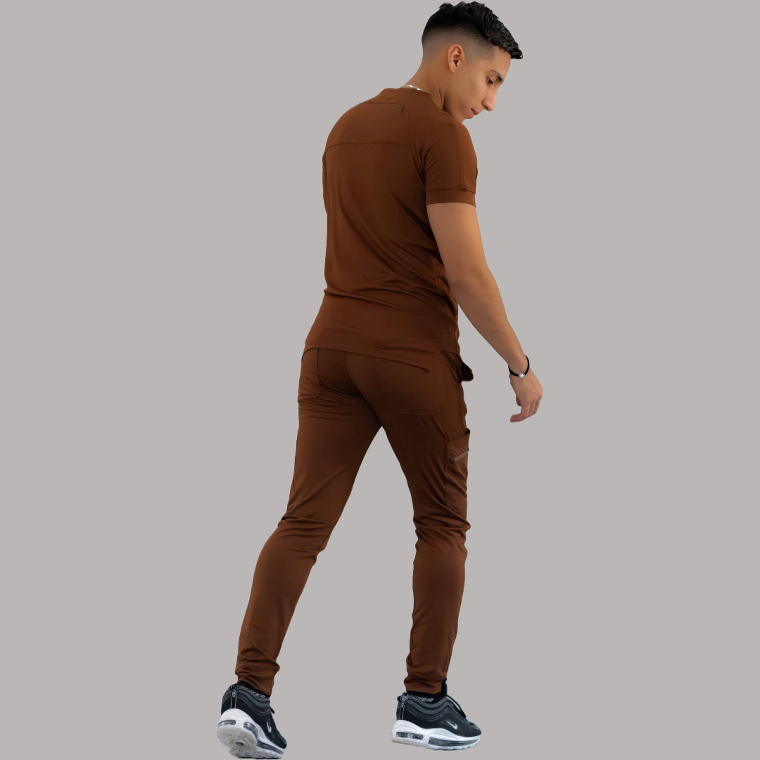 Men's Top 901 Brown Super Stretch, Scrubs 901